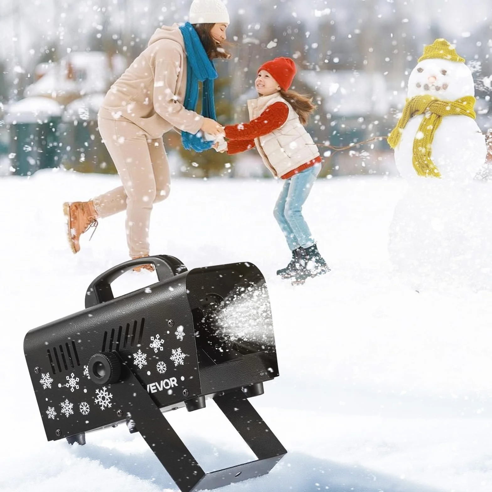 VEVOR 1500 W Máquina de Nieve, Máquina Portátil de Copos de Nieve Colgante con Asa, Control Remoto Inalámbrico y Depósito de 5 L, para Fiestas Navideñas, Efectos de Escenario, Decoración de Bodas