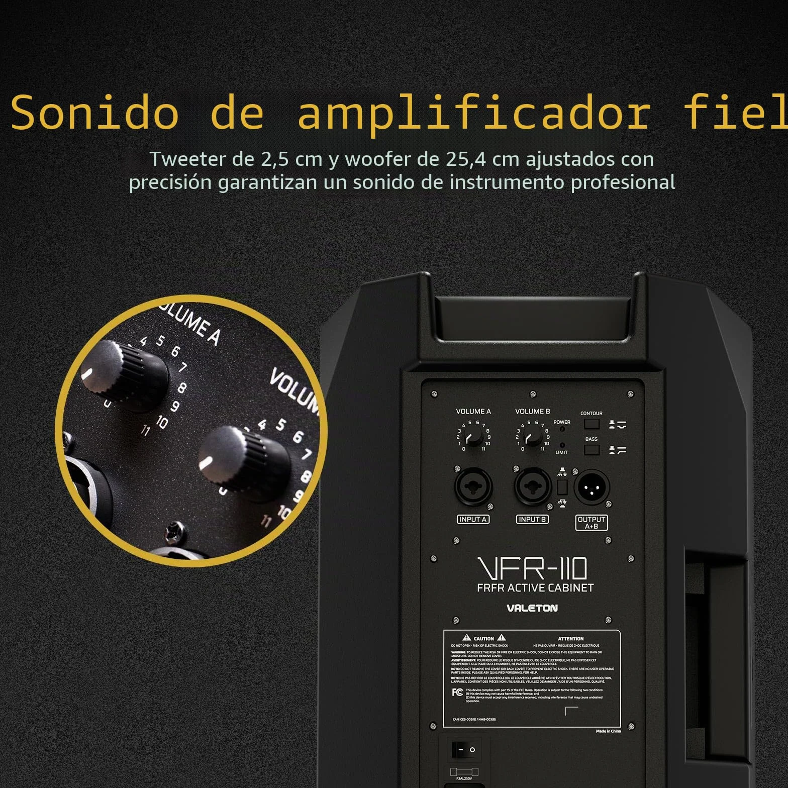 Valeton Altavoz activo FRFR de 10 pulgadas y 2 vías de 1300 vatios para modeladores de guitarra, bajo, multi FX y amplificador