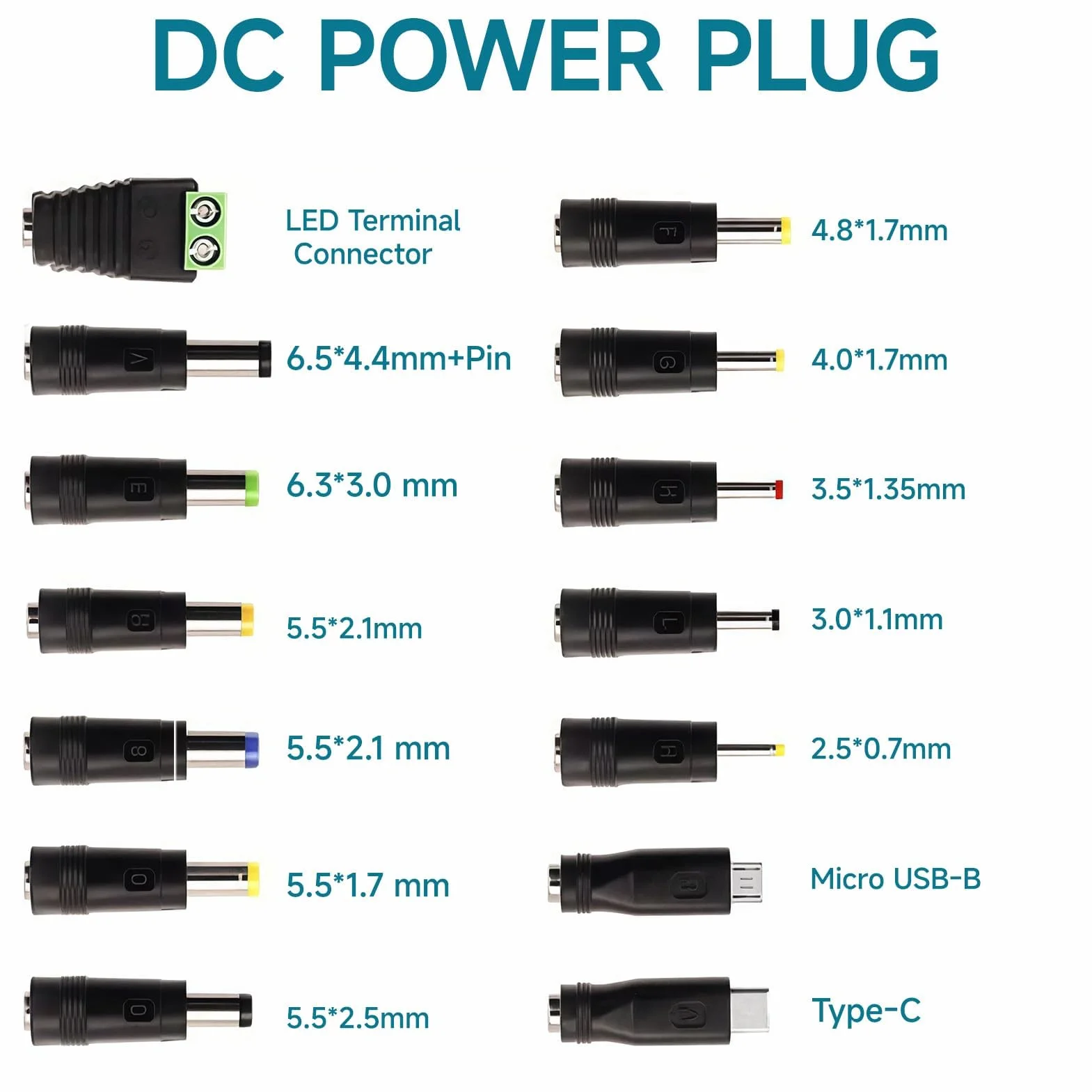 5V - Adaptador Universal DC5 V, 1 A, 2 A, 3 A, Cargador AC a DC Transformador Multiples Clavijas con 14 Adaptadores de Enchufe DC Fuente de Alimentación para Cámaras CCTV Tiras de Luz LED TV Box