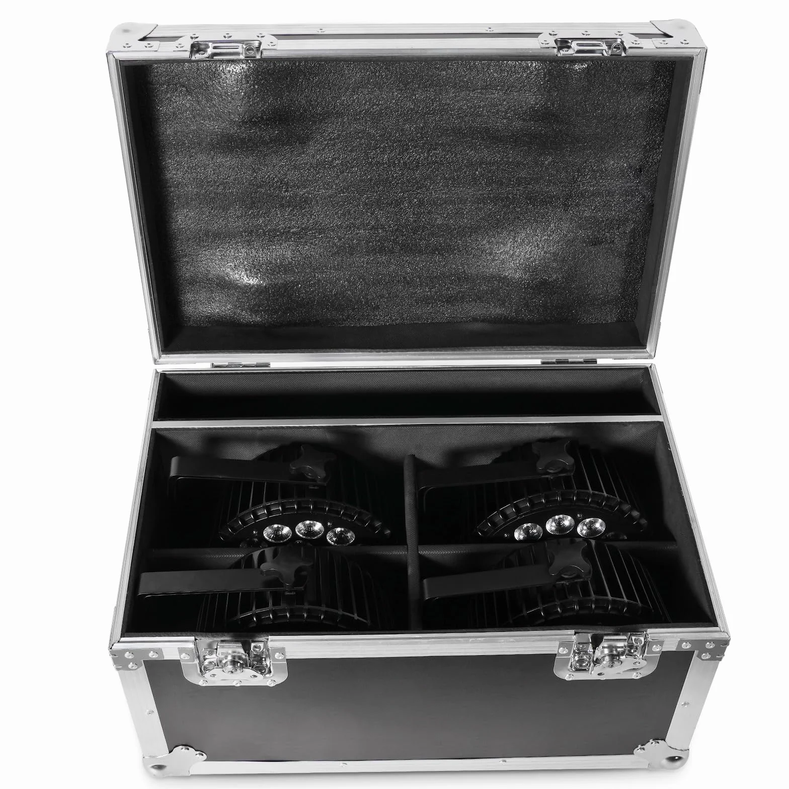 4 unidades de 18 LED par Stage Light Shell de aluminio con Flightcase, 200 W RGBW Disco Party Light con Auto/Strobe / DMX512 modo de control, Disco Light Moving Head para Party Club Bar