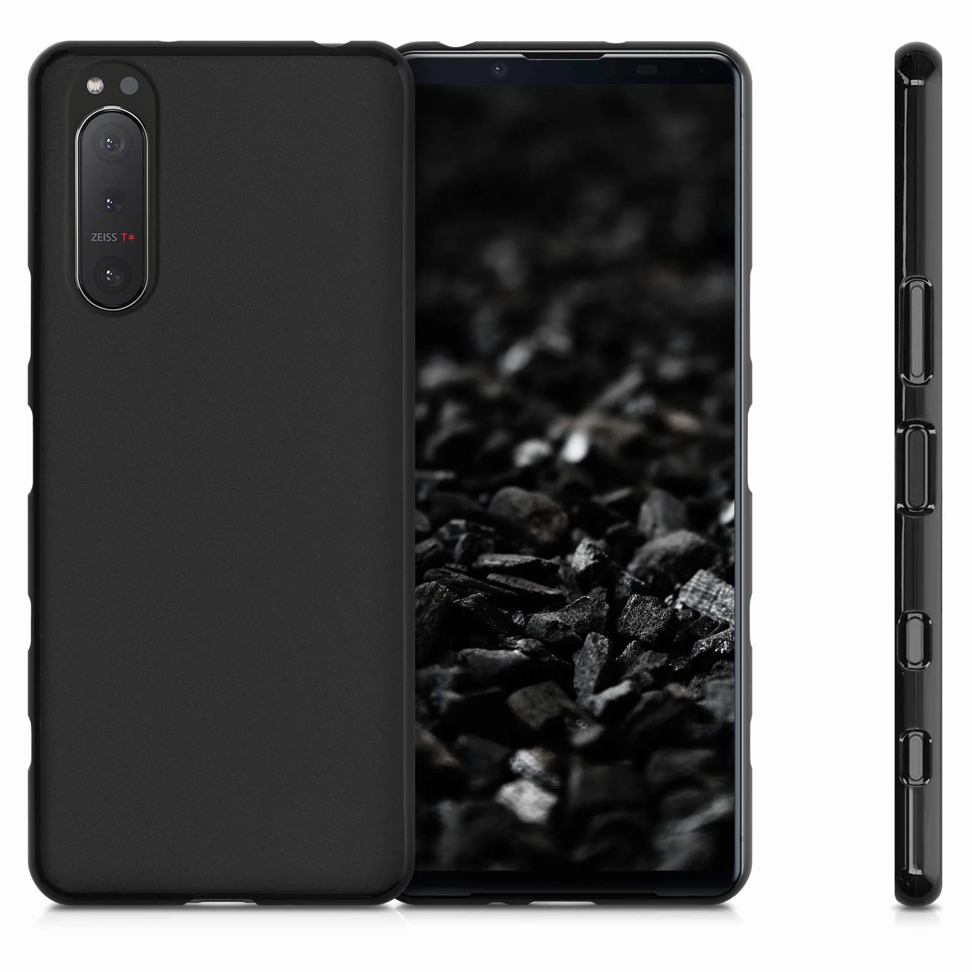 kwmobile Sony Xperia 5 II Carcasa Ultrafina TPU Silicona Bordes elevados anticaídas Negro