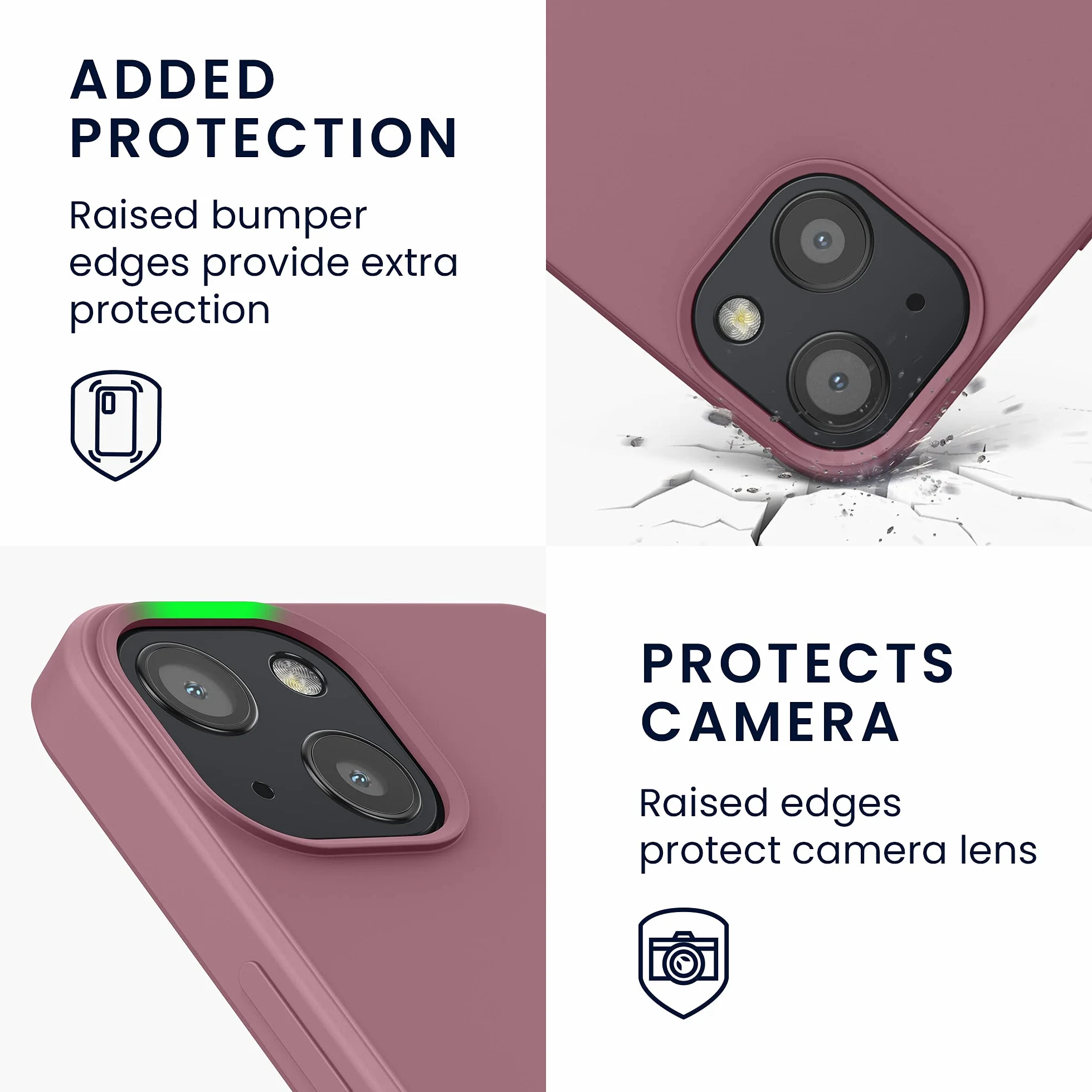 kwmobile Funda de Silicona para Apple iPhone 13, Protector Antigolpes Suave, Rosa Oscuro