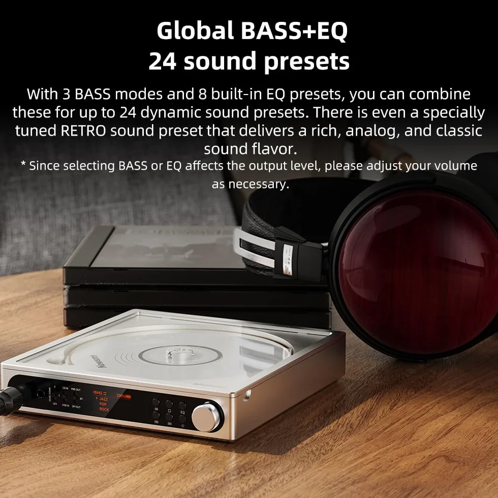 FiiO DM15 R2R Reproductor de CD portátil DAC USB Alta fidelidad Bluetooth 5.4 Plata