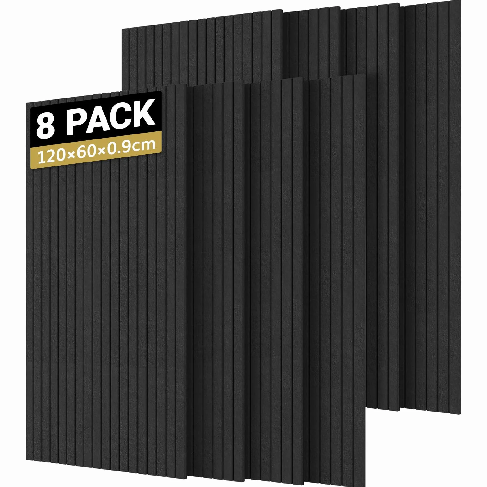 TONOR 8 PCS Paneles Acusticos Grande, 120x60x0,9cm Paneles Insonorizacion Pared, Aislante Acustico Autoadhesivo, Panel Decorativo Pared para Página Principal Sala de Uía Oficina, Negro