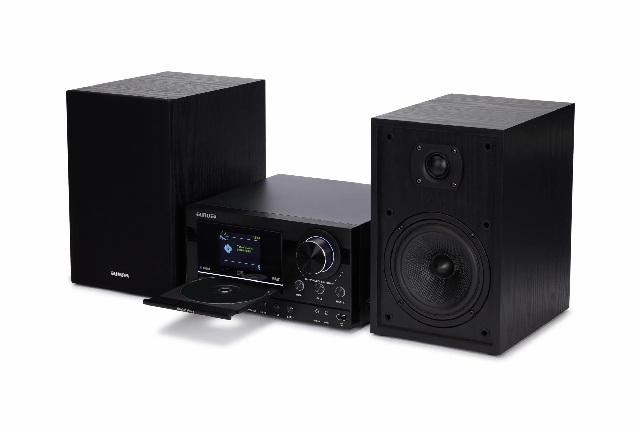 AIWA MSBTU-900DAB Sistema HiFi 100W RMS Microcadena Bluetooth 5.2 WiFi Radio Internet Dab+ FM RDS CD MP3 USB HDMI ARC