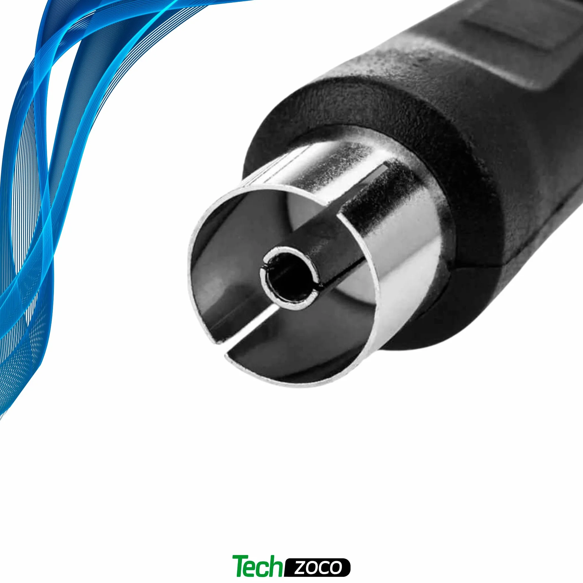 TECHZOCO Cable antena TV coaxial 75 Ohm 1.5 metros HDTV DVB-T2 DVB-C DVB-S 70dB Negro