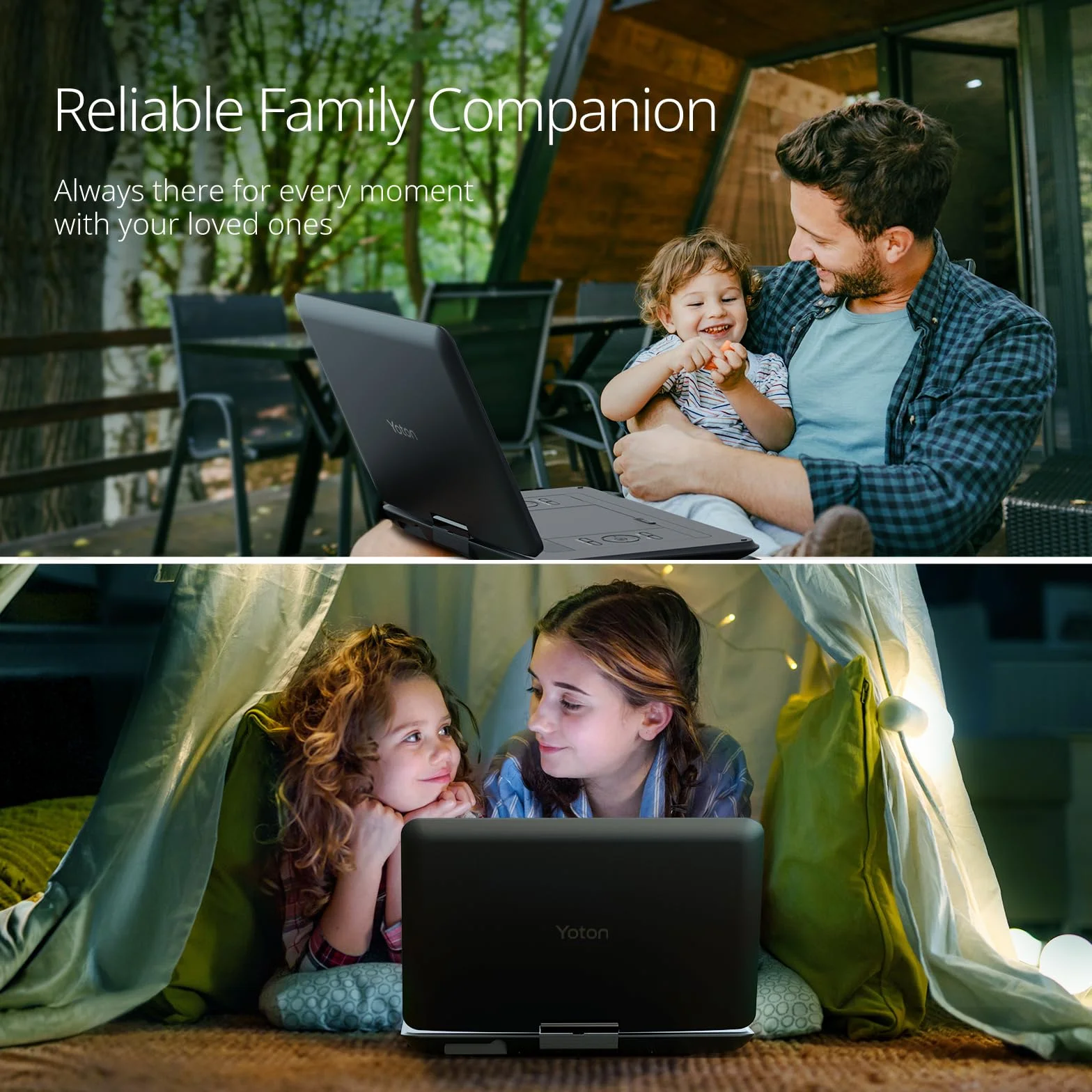 Reproductor DVD portátil Yoton de 17.5" con 15.6" Pantalla Giratoria HD, 6H Battery, Altavoces Estéreo Duales, Restricciones Regionales,Compatible con SD/USB, Conexión a TV/proyector
