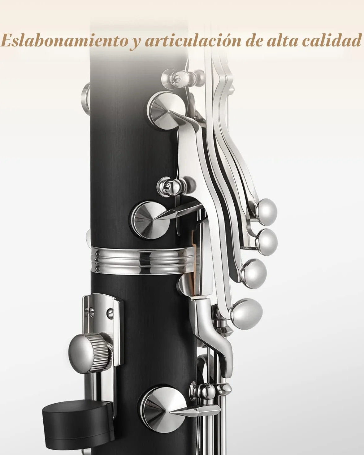 Clarinete plano Eastar B para principiantes, clarinete de ebonita niquelado con 2 barriles, 3 lengüetas, guantes blancos, estuche rígido, Kt de limpieza, ECL-300