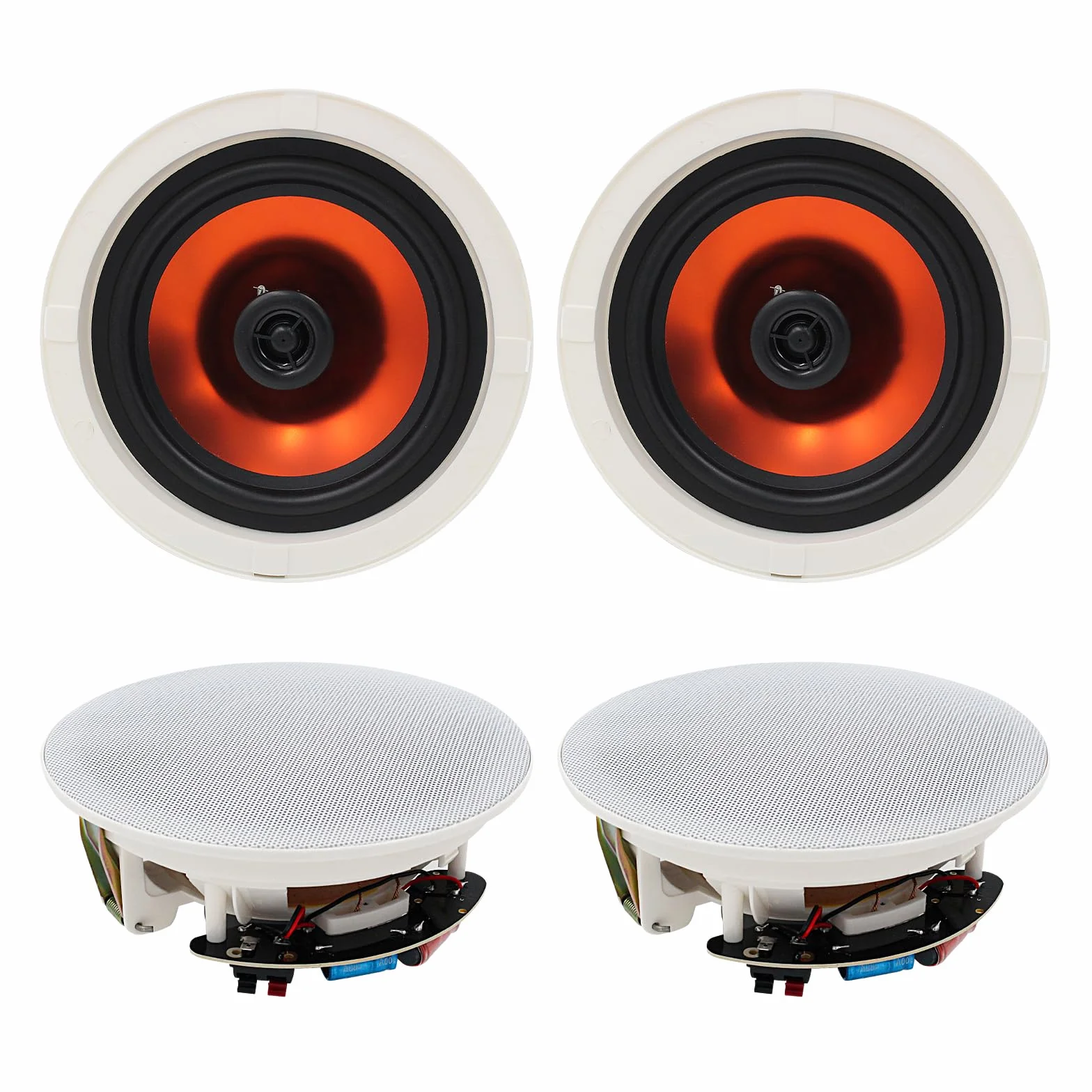 Herdio Altavoces de Techo 8 Pulgadas 800W Montaje Empotrado Sonido Nítido para Cine en Casa (2 Unidades)