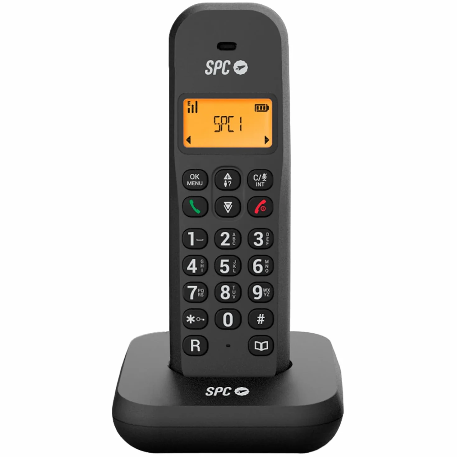 SPC Keops Teléfono Inalámbrico con Pantalla Iluminada Identificador de Llamadas Agenda 50 Contactos Modo Eco Compatibilidad Gap Negro