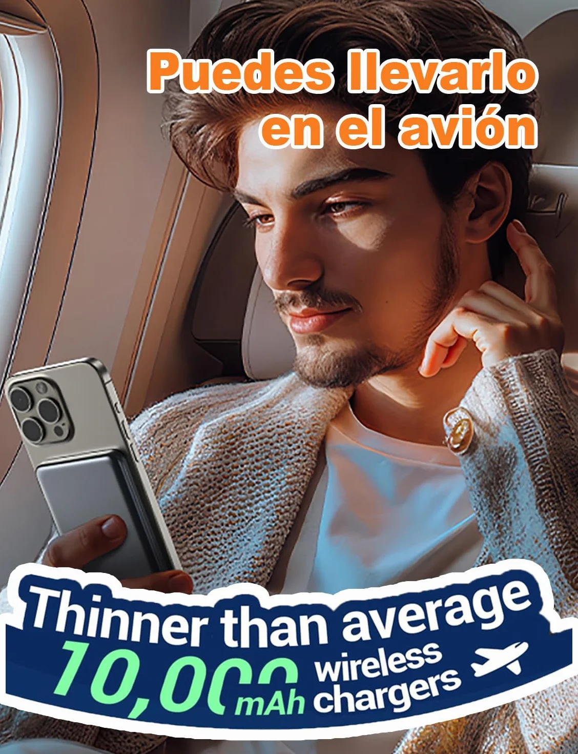 Inalámbrico Power Bank, Magnético Batería Externa 10000mAh para iPhone, Cargador Inalámbrico 20W Cargador Carga Rápida, Bateria Portatil Powerbank para iPhone 17 16 15 14 13 Pro MAX Samsung Android
