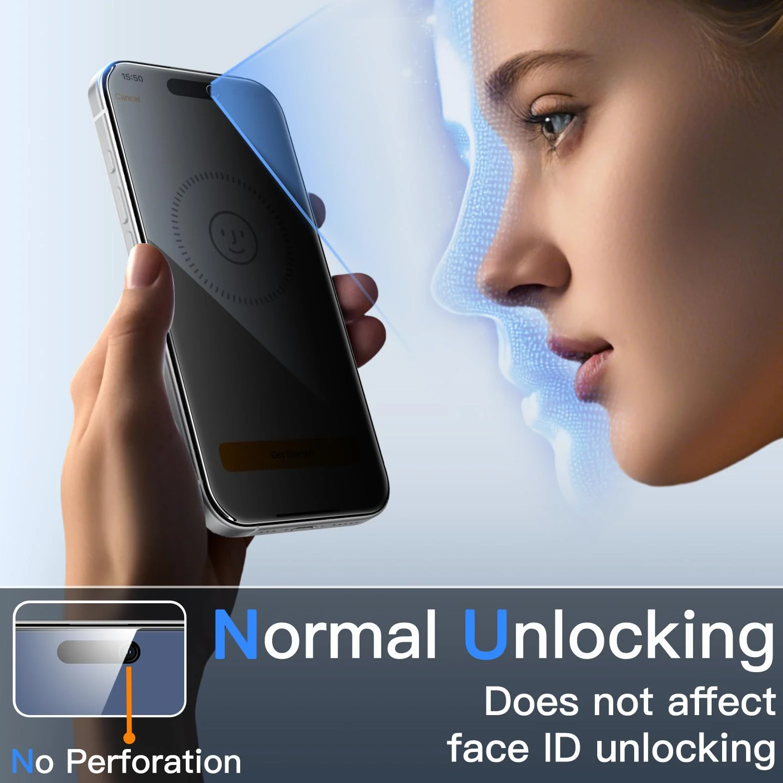 JETech Protector Pantalla de Privacidad para iPhone 17 Pro 6,3 Pulgadas, Antiespia Cristal Vidrio Templado con Marco de Instalación Fácil, 2 Unidades