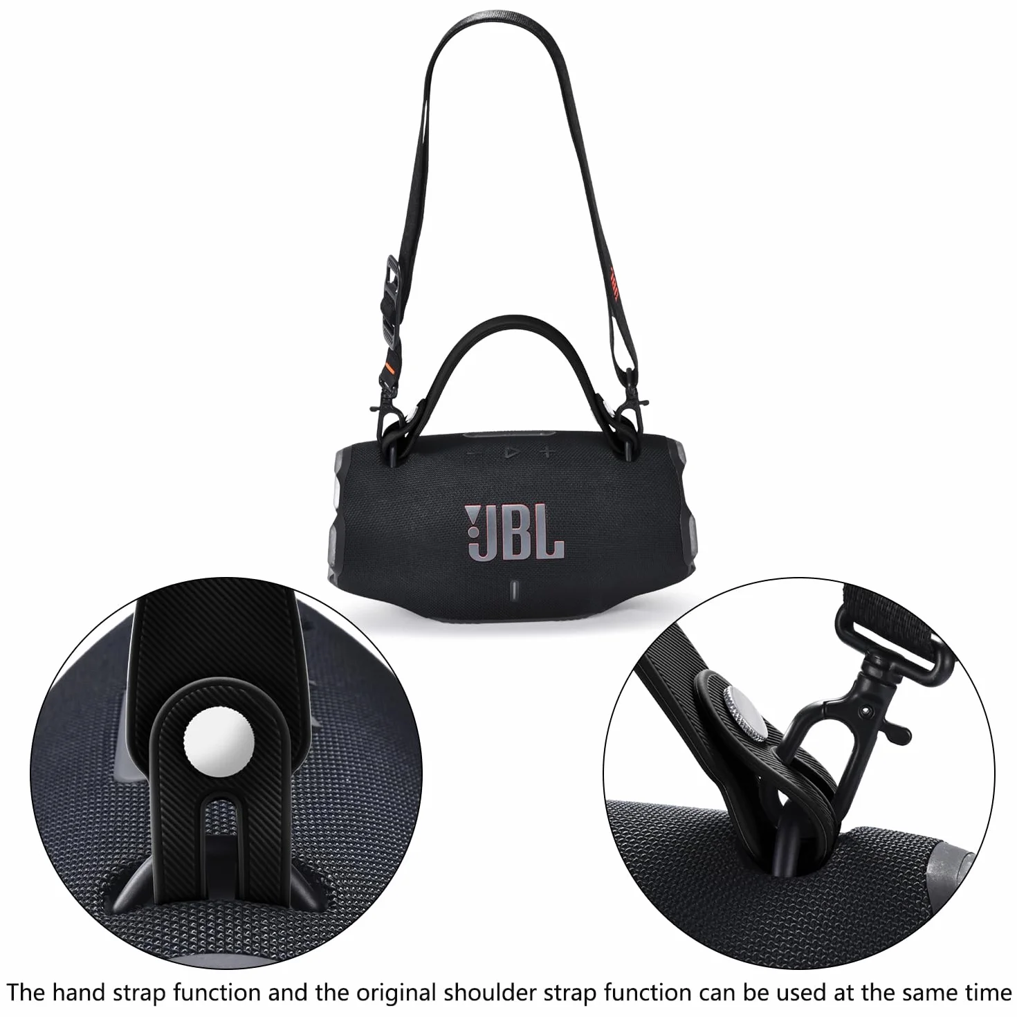 Correa de Transporte para JBL Xtreme 5/Xtreme 4/Xtreme 3/Xtreme 2 - Altavoz Bluetooth portátil,para JBL Xtreme 5/4/3/2 Mango Extraíble Accesorios de Silicona(Negro)