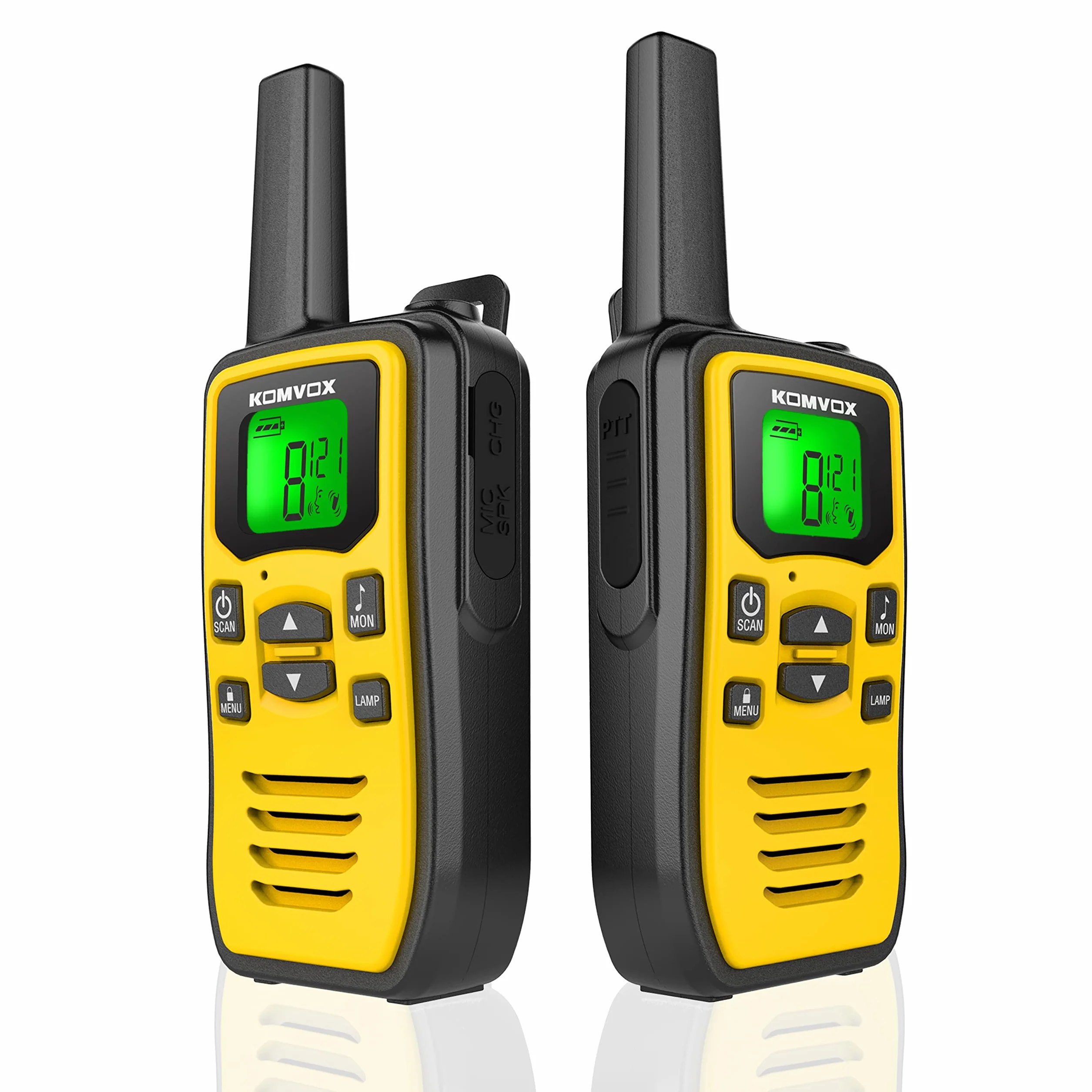 Walkie Talkie Profesional USB Recargable, Walky Talky Adultos para Montaña Emisoras - Amarillo