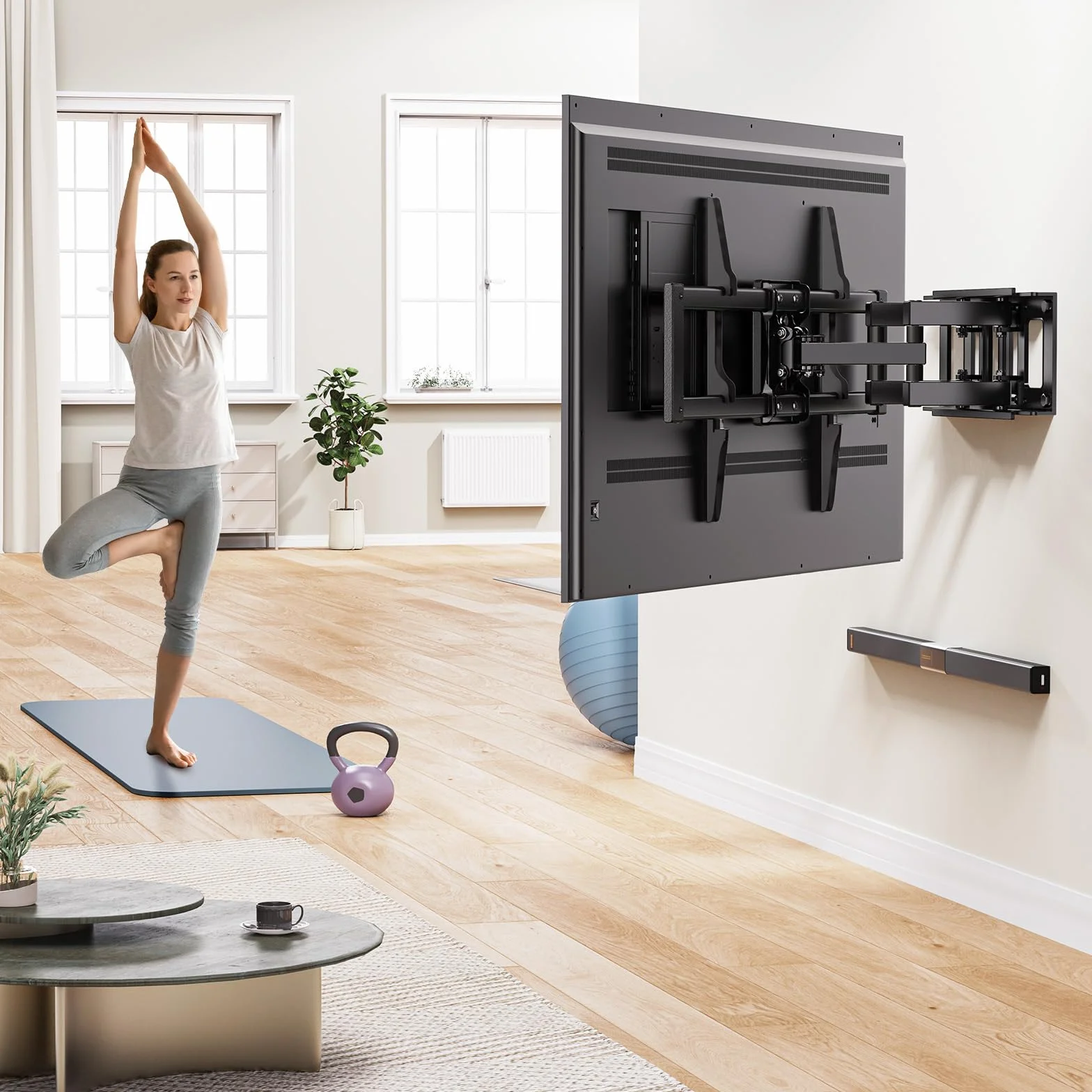 Alphamount Soporte TV Pared Movimiento Completo 37-80 Pulgadas VESA 600x400 mm 45 kg APLF6