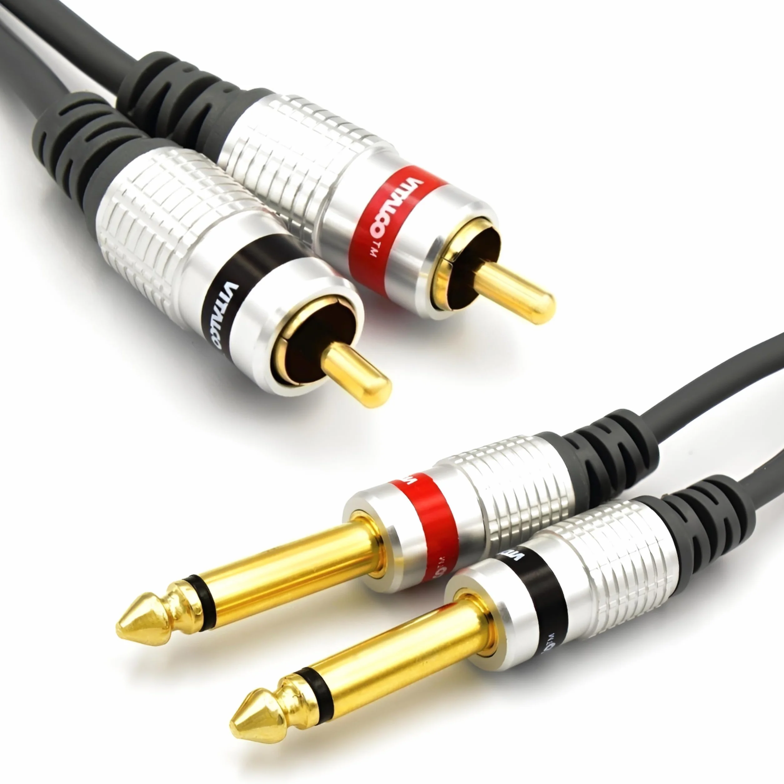 Cable RCA a 2X Macho a Jack 6,3 TS 1,5M Audio Adaptador