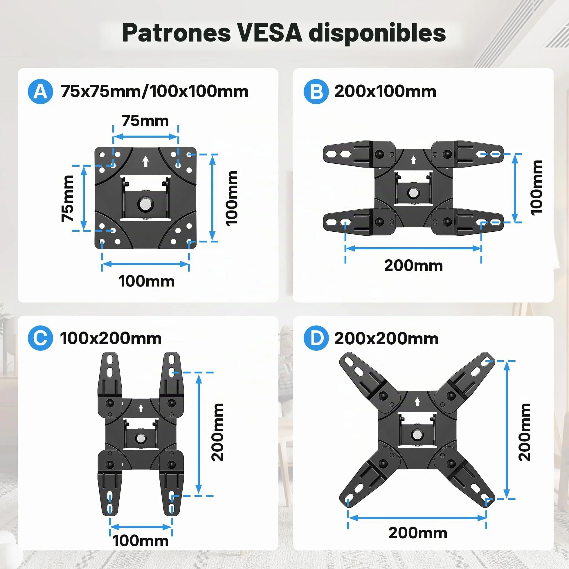 BONTEC Soporte TV Pared Inclinable Giratorio 13-42 Pulgadas Planos Curvos LCD LED OLED, Brazo Extensible hasta 25 kg VESA 200x200 mm