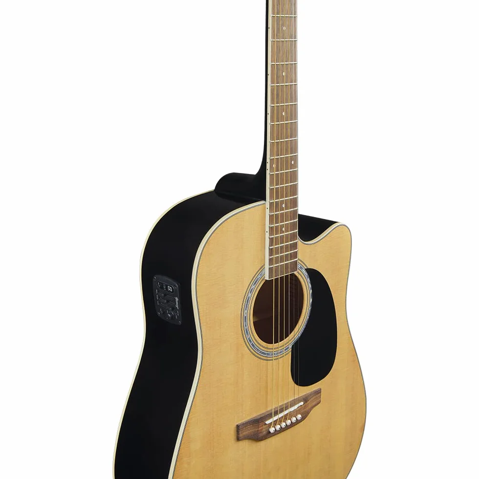 SPENCER BY EKO SA-10 CE Natural – Guitarra acústica electrificada Cutaway top abeto bandas y fondo Tilo mango Okoumè teclado Roupanà