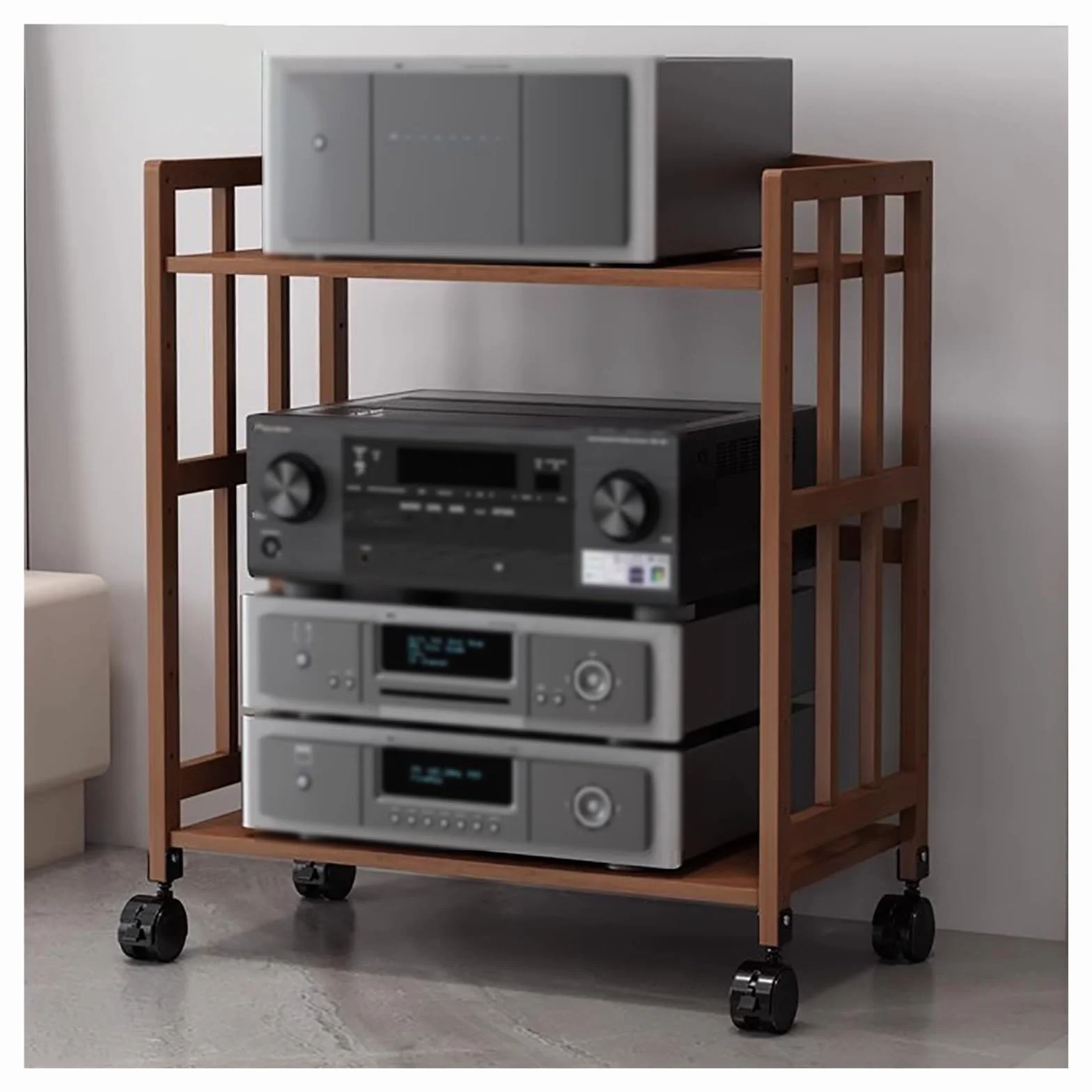 Pequeño Mueble de Audio y vídeo para Equipos de música, Mueble estéreo portátil para Sala de Estar, Oficina, Sala de reuniones, Consola de Juegos, Reproductor de CD, Receptor, Alta