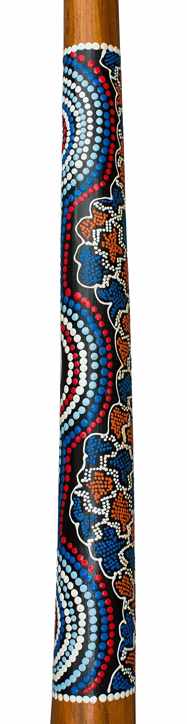 DIDGERIDOO NATURAL PAINT: Didgeridoo teak con dotpaintings