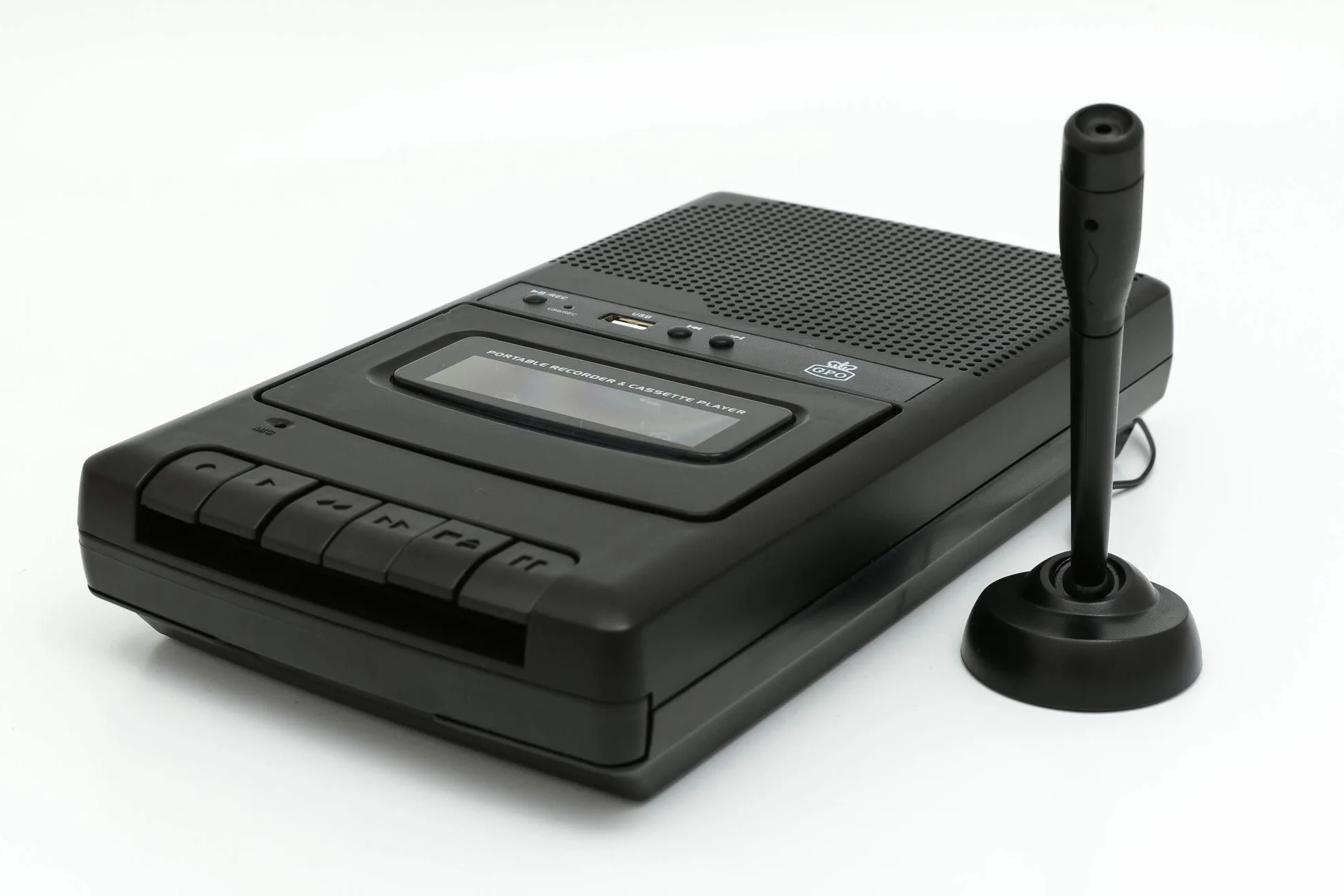 GPO CRS132B - Grabadora de casetes con micrófono Externo y grabación USB