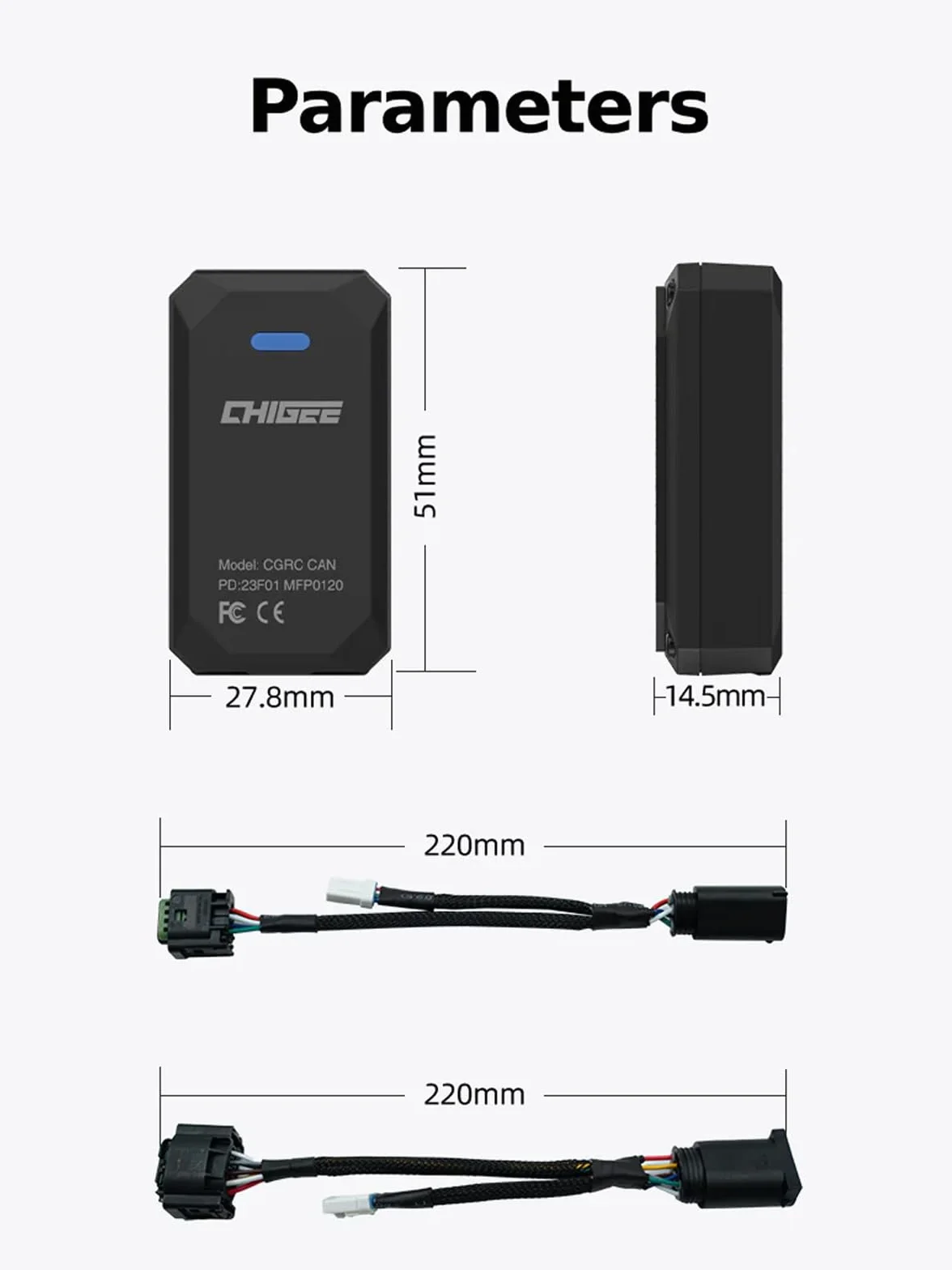 Mando a distancia CAN de 8 pines para CHIGEE AIO-5 Series