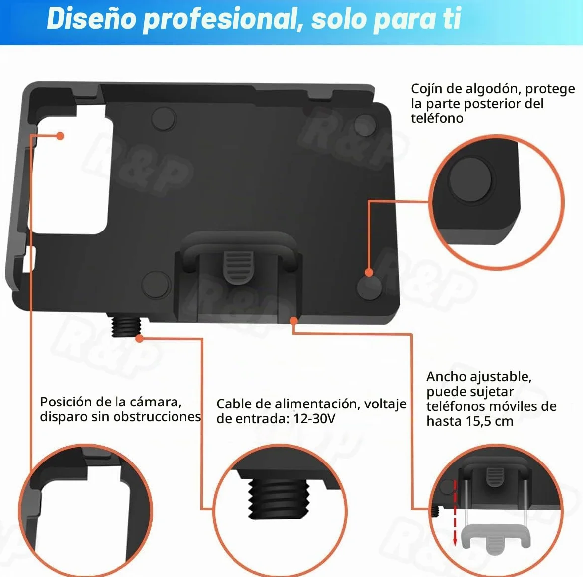 Soporte para Teléfono de Motocicleta con Puertos de Carga USB Dobles para BMW R1200GS R1250GS F700 800GS Honda CRF1000L Africa Twin