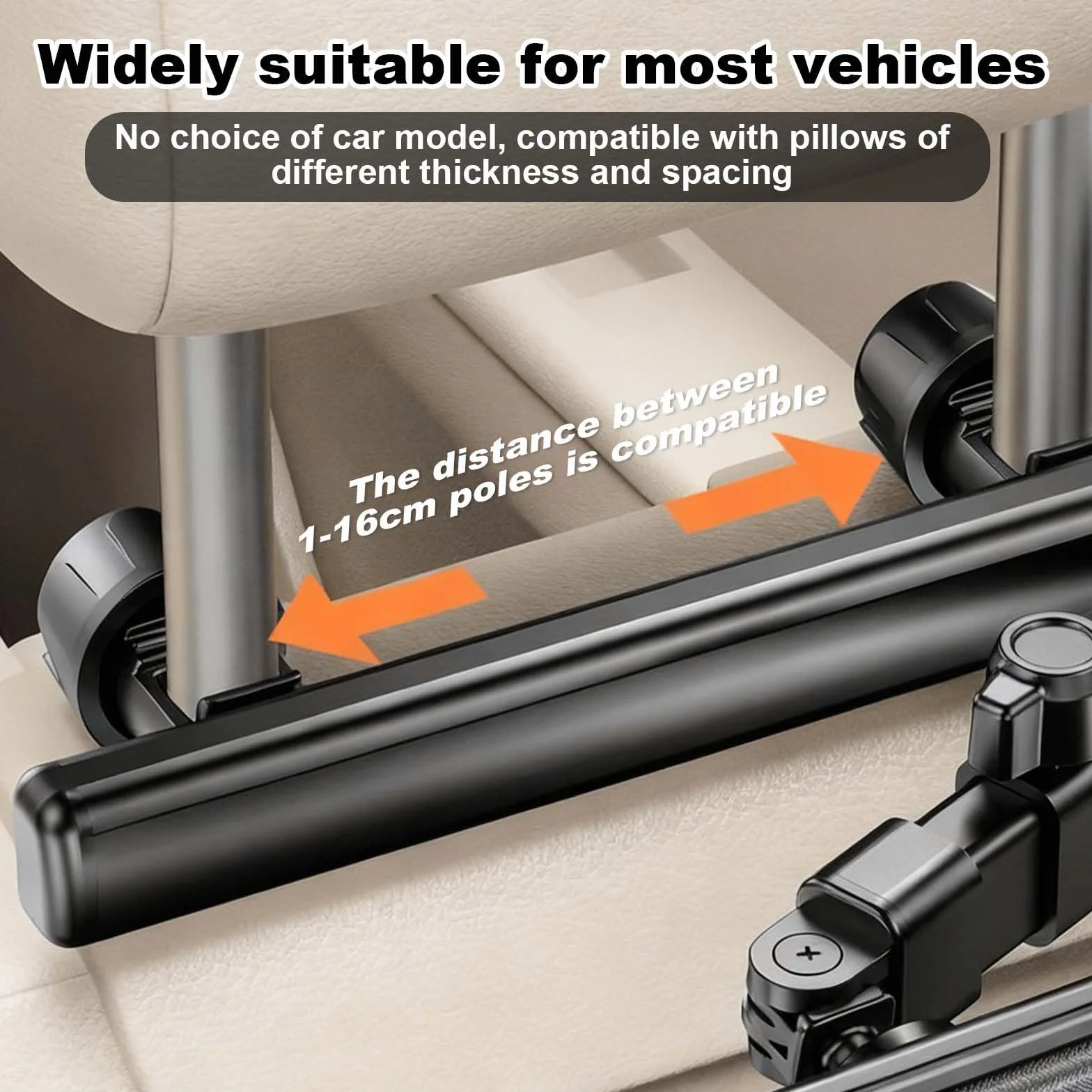 Soporte Tablet Coche Reposacabezas, 360° Rotación Soporte iPad Coche, Soportes Extensible Tablet Carro con Brazo de Extensión Plegable para Todos los Dispositivos de 5,4-13,2 Pulgadas