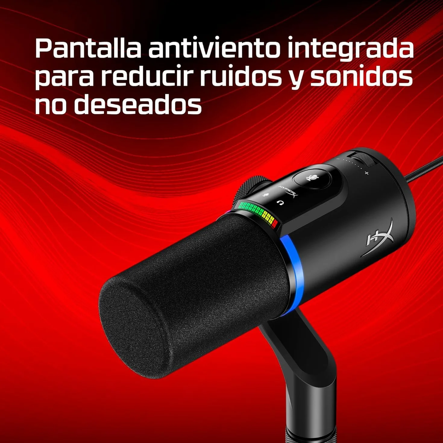 HyperX Flipcast - Micrófono dinámico cardioide para Streaming, podcasts y grabación Vocal, USB-C, XLR, metálico, Negro