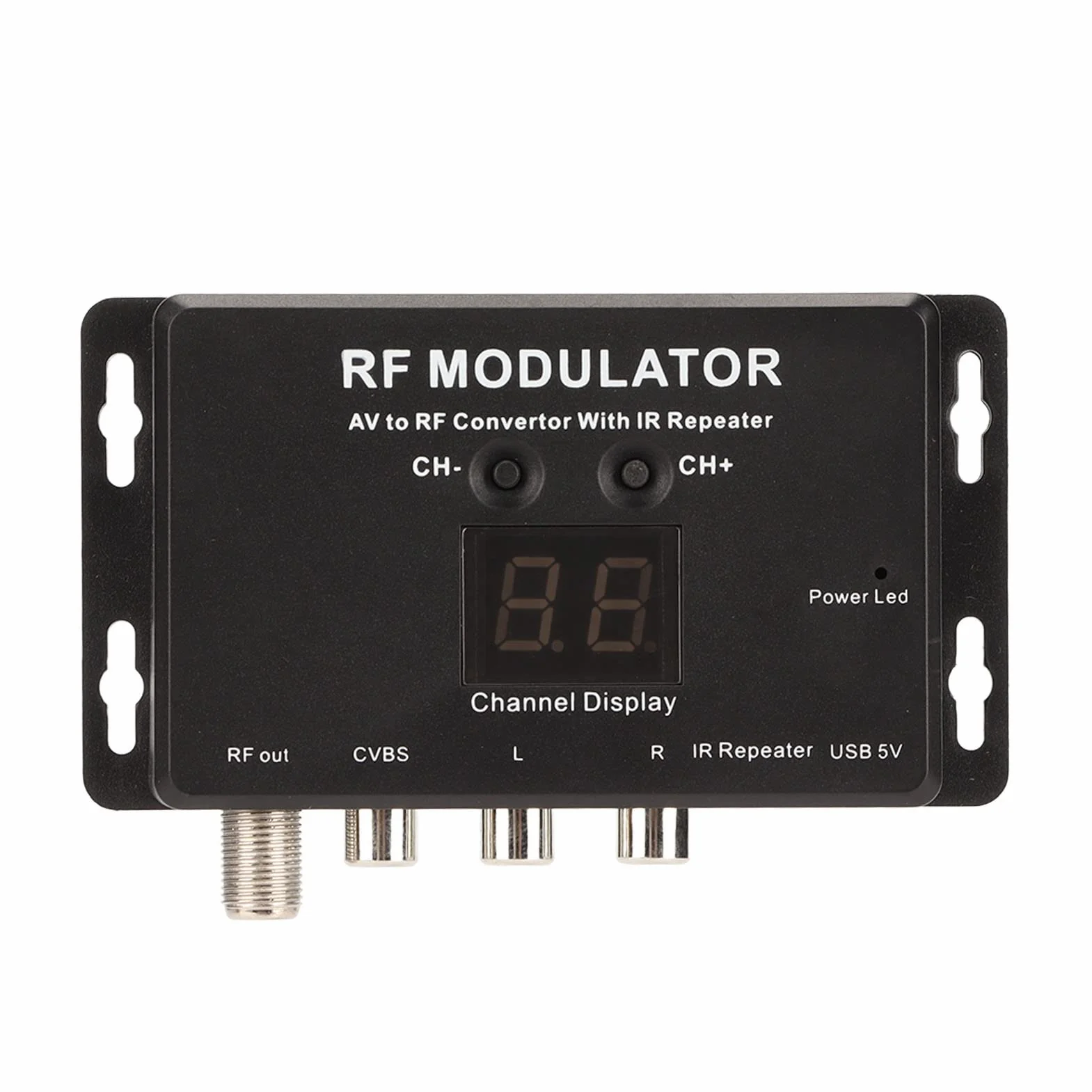 Modulador RF, Convertidor de Modulador Profesional PAL NTSC AV a RF con Repetidor IR para Decodificador, DVR, Reproductores de DVD