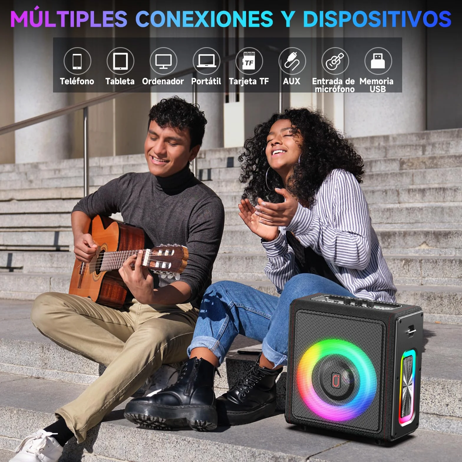 Máquina de Karaoke con micrófonos inalámbricos HWWR Karaoke con 2 Micrófonos para Adultos Niños, Karaoke Sistemas Accessoires utiles pour Micro (MS75-2Mics)