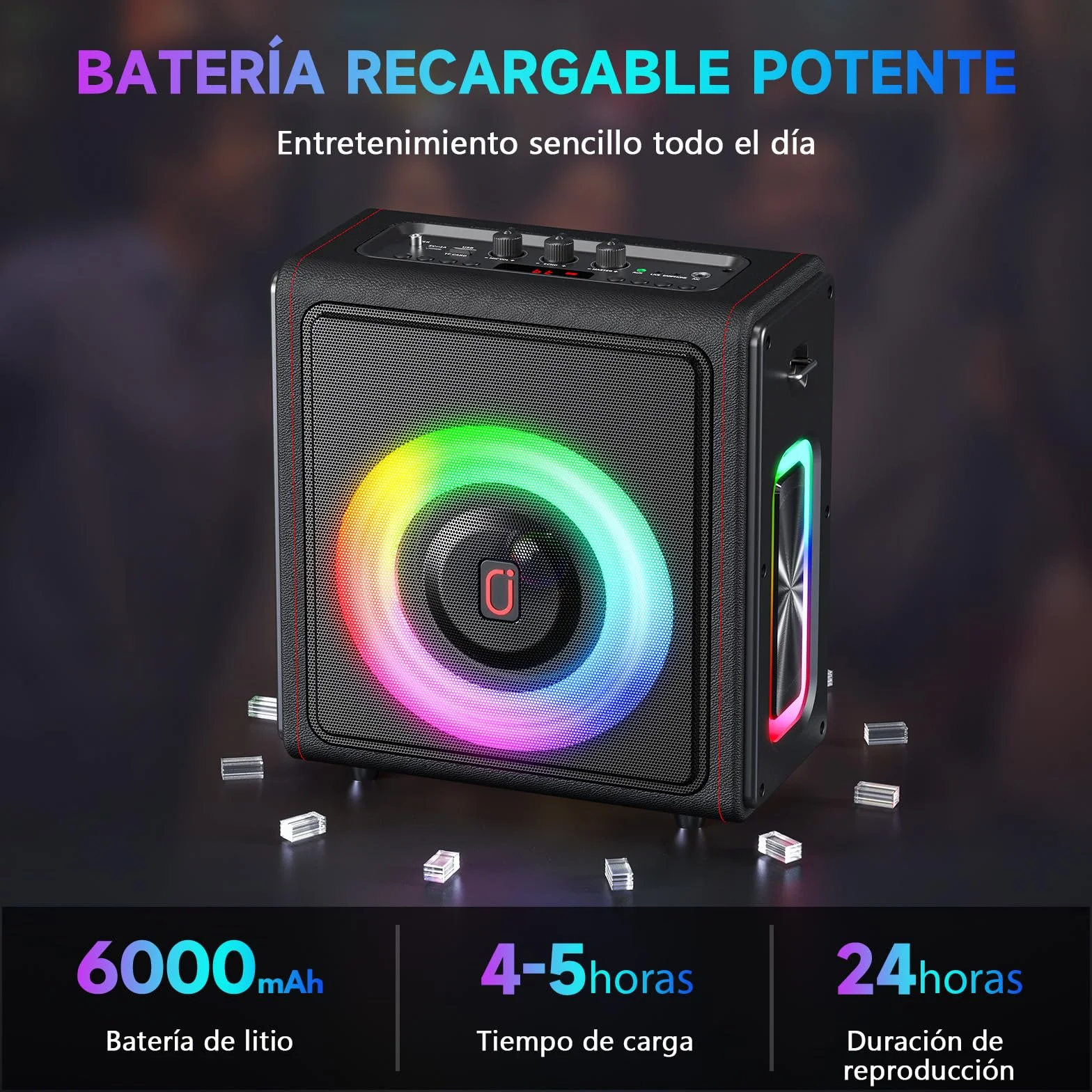 Máquina de Karaoke con micrófonos inalámbricos HWWR Karaoke con 2 Micrófonos para Adultos Niños, Karaoke Sistemas Accessoires utiles pour Micro (MS75-2Mics)