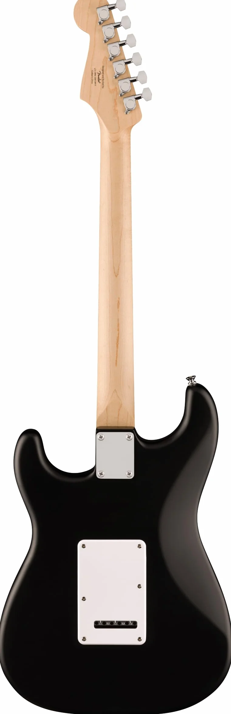Una guitarra eléctrica Squier Stratocaster Serie Debut, amplificador Frontman 10G, funda acolchada, correa, cable, púas, soporte para guitarra, afinador de clip y un pack de cuerdas adicionales.