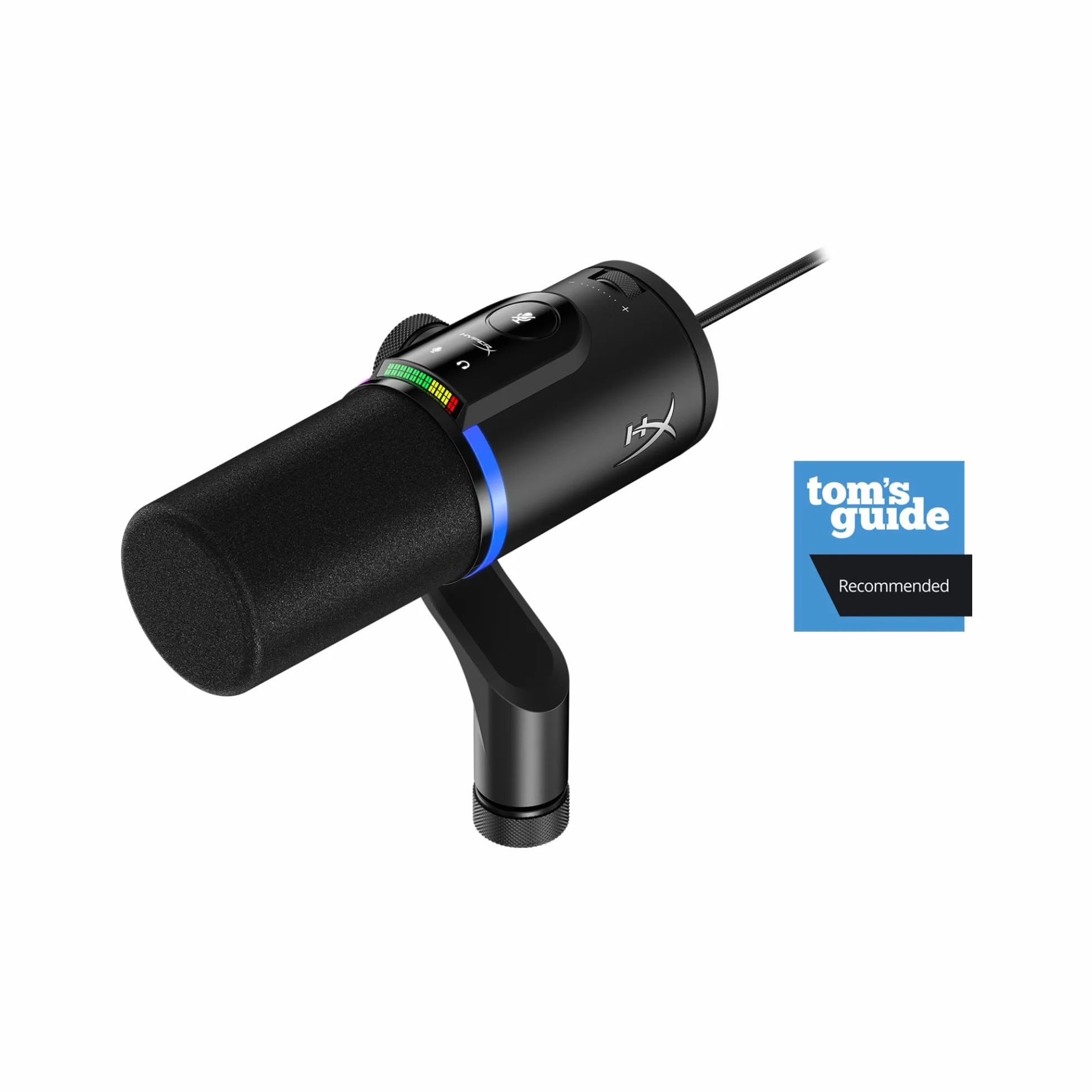 HyperX Flipcast - Micrófono dinámico cardioide para Streaming, podcasts y grabación Vocal, USB-C, XLR, metálico, Negro