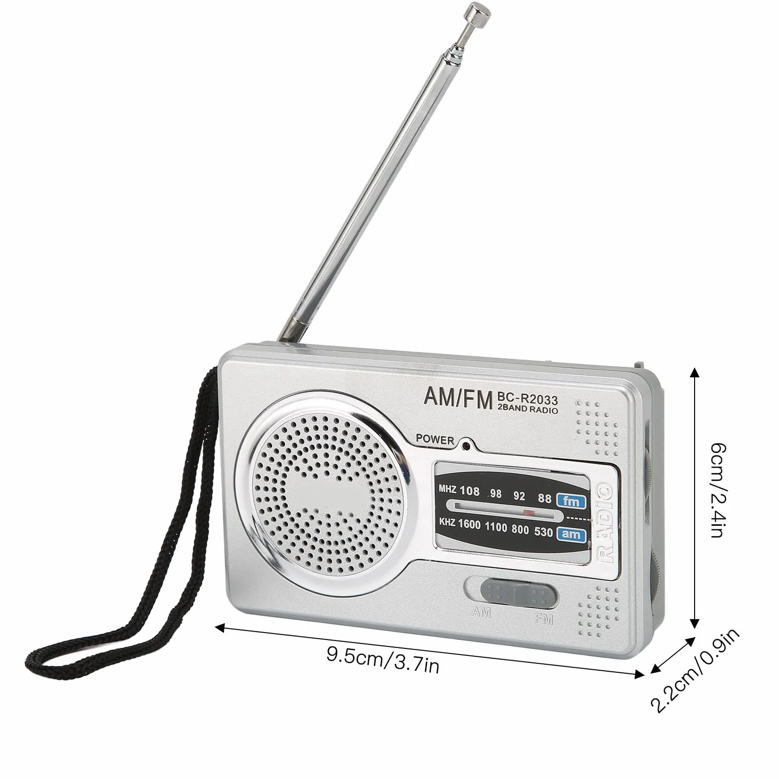 Radio Portátil, Radio de Transistor Am FM Portátil Operada por 2 Pilas AA Pequeña con Conector para Auriculares para Regalos de Ancianos para Viajes Al Aire Libre