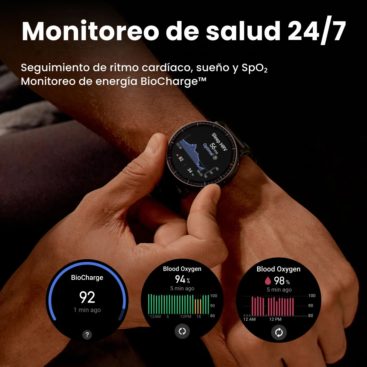 Amazfit Active MAX Reloj Inteligente 48mm, Pantalla AMOLED 1.5", Batería hasta 25 Días, Mapas, NFC, GPS, 170+ Deportes, Resistente al Agua, Ritmo Cardíaco y Sueño, Smartwatch para Android iPhone