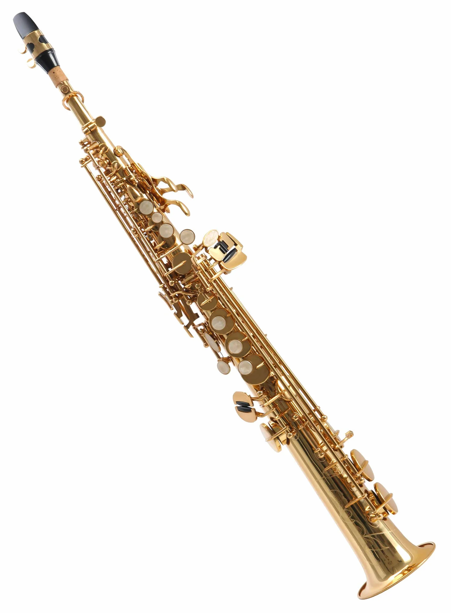 Classic Cantabile Winds SS-450 Saxofón Soprano en Bb (latón, barniz transparente, llave de fa agudo, mecánica de llaves ergonómica)
