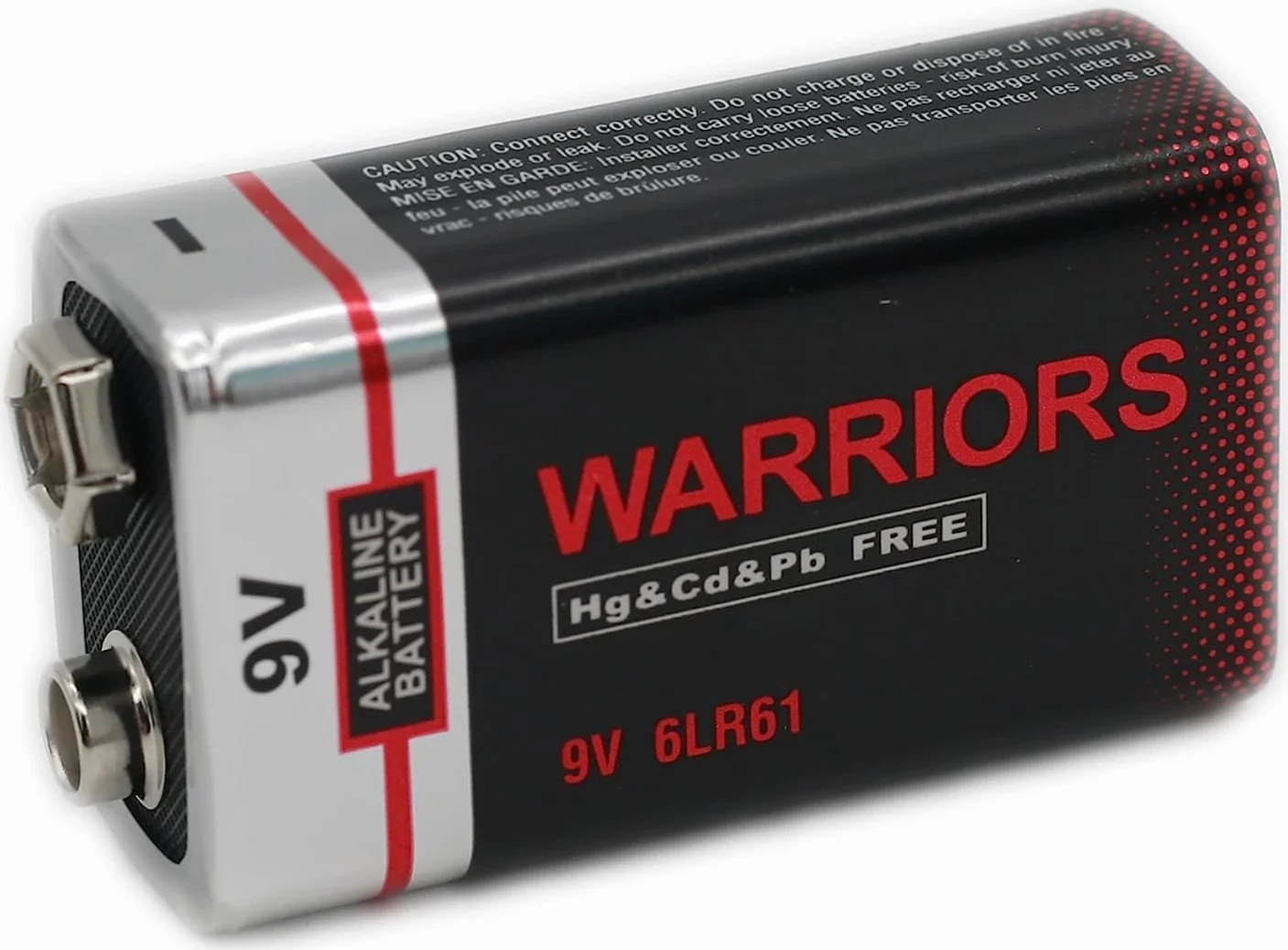 Warriors Batería Alcalina 9V 6LR61 6F22 PP3 MN1604 Larga Duración para Detectores de Humo