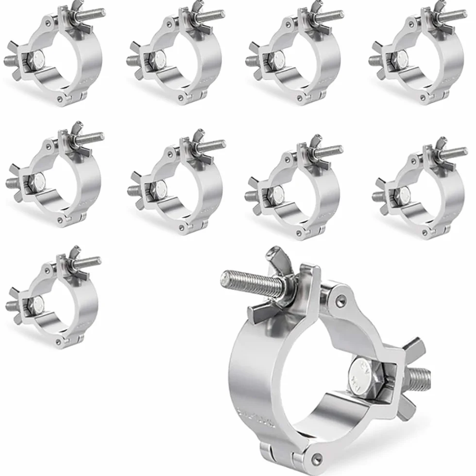 Dispositivo de Suspensión,Truss O Clamps Aluminio,Truss Clamp Abrazadera para Luces de Escenarios,10PCS Garra para Truss con Diámetro 48-52mm con una Carga Máxima de 200kg para Luz Par,Cabeza Móvil